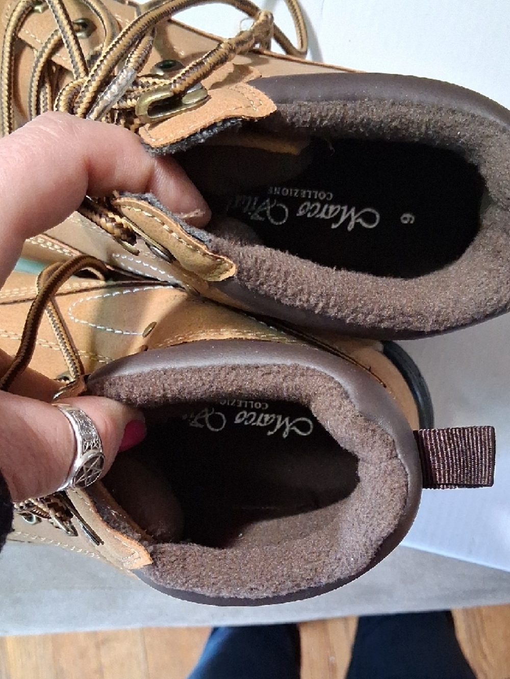 Men's Brown Lace-Up Work Boots - Cushioned Ankle Support MARCO VITALE NEW IN BOX - Picture 7 of 10
